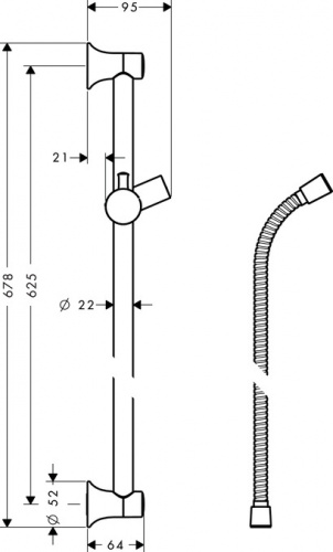 Штанга для душа Hansgrohe Unica'Classic 27617820, никель