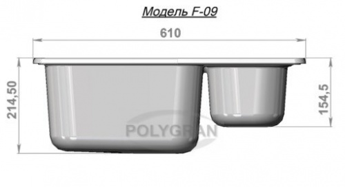 Кухонная мойка Polygran F-09 терракот, 61х50х20