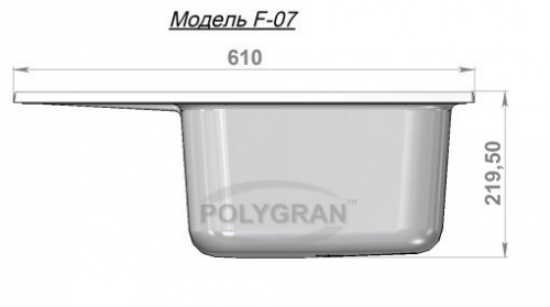 Кухонная мойка Polygran F-07 бежевый, 61х50х20