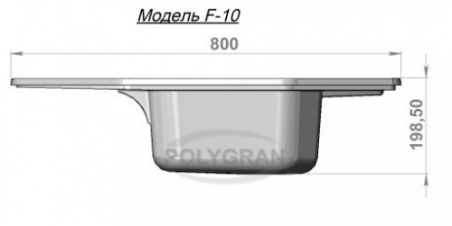 Кухонная мойка Polygran F-10 бежевый, 80х50х17,5