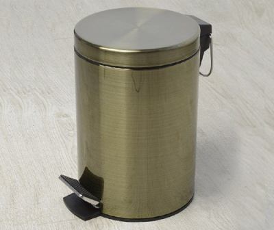 Ведро WasserKRAFT Exter K-645 5L, с микролифтом, светлая бронза