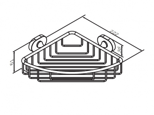 A7434800 Sense L, Корзина для душа угловая, хром