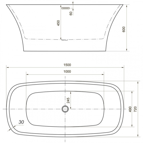 Акриловая ванна Aquanet Pleasure 150x72