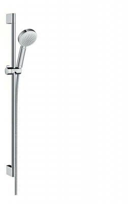 Душевой гарнитур Hansgrohe Crometta 100 Crometta 100 EcoSmart 1jet 0,90м 26663400, белый/хром